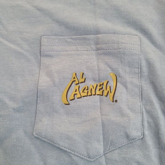 AL AGNEW T-Shirt Men's Size M Bald Eagle Mountain River Blue Pocket NEW w/ Tags - Picture 4 of 10